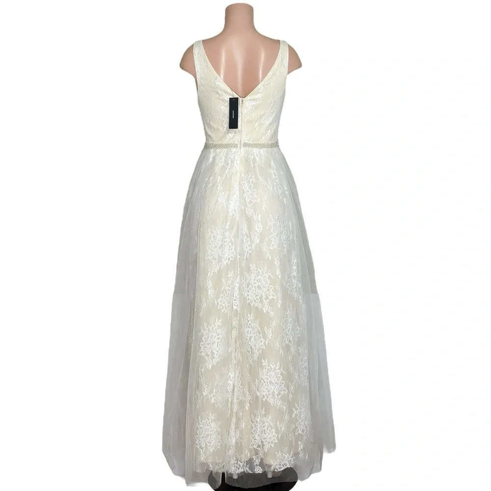 LULUS Sweet Love Floral Lace Beaded Maxi Dress, Ivory, Small - Picture 10 of 15